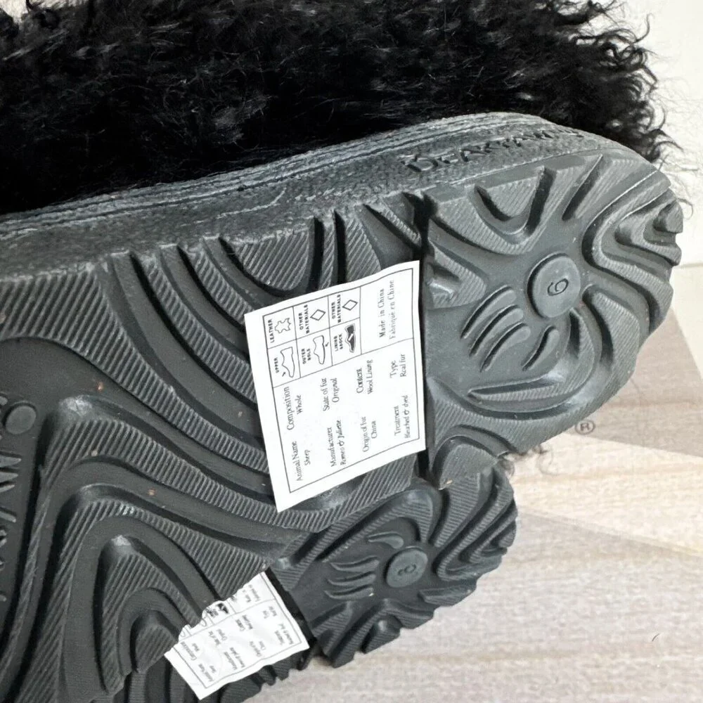 Bearpaw Boetis II Curly Mongolian Lamb  Sheep fur Winter Boots Black 6